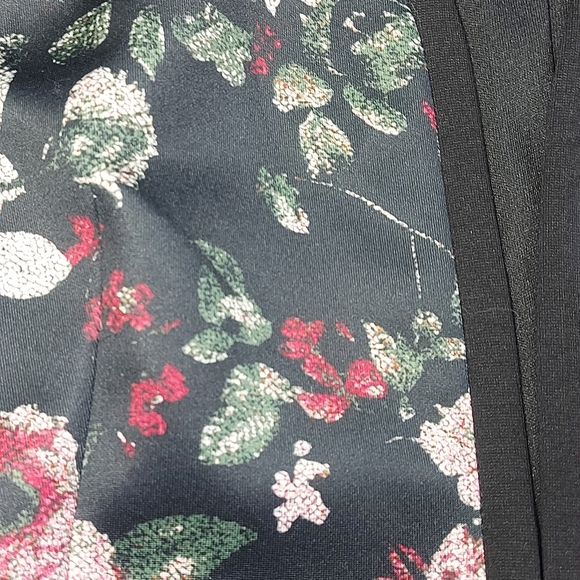 Cleo Open Front Floral Lined Black Pink Blazer Jacket, Medium - Picture 7 of 15